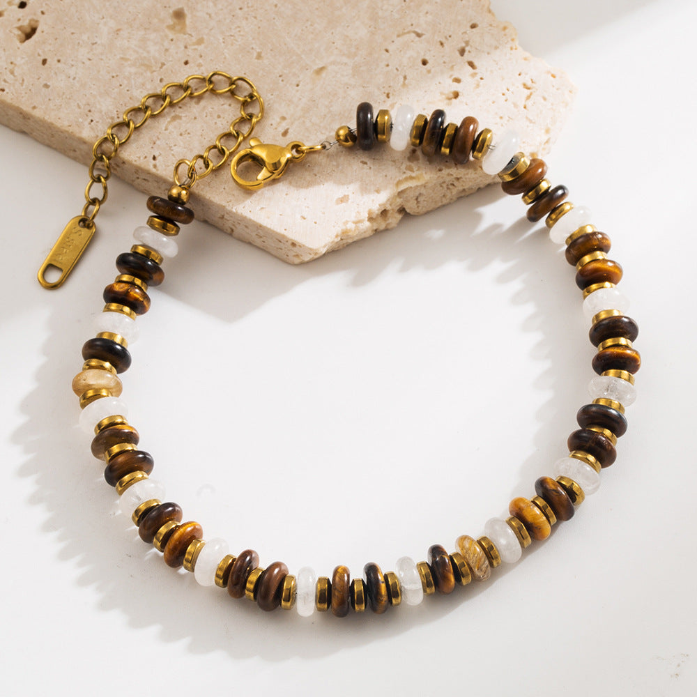 Wholesale Tiger Eye Titanium Steel Bracelet